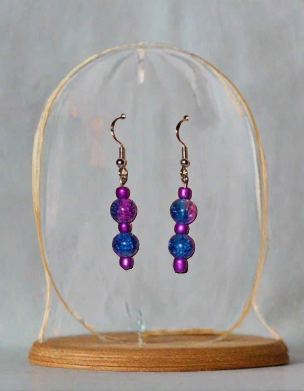 Duel-Color Crackle Earrings