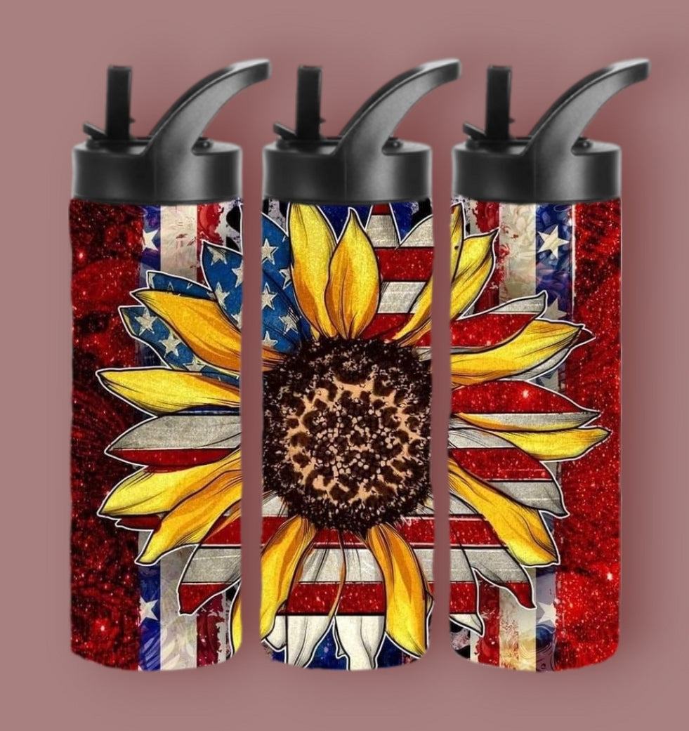 20oz Sublimation Tumblers - Flag and Flower