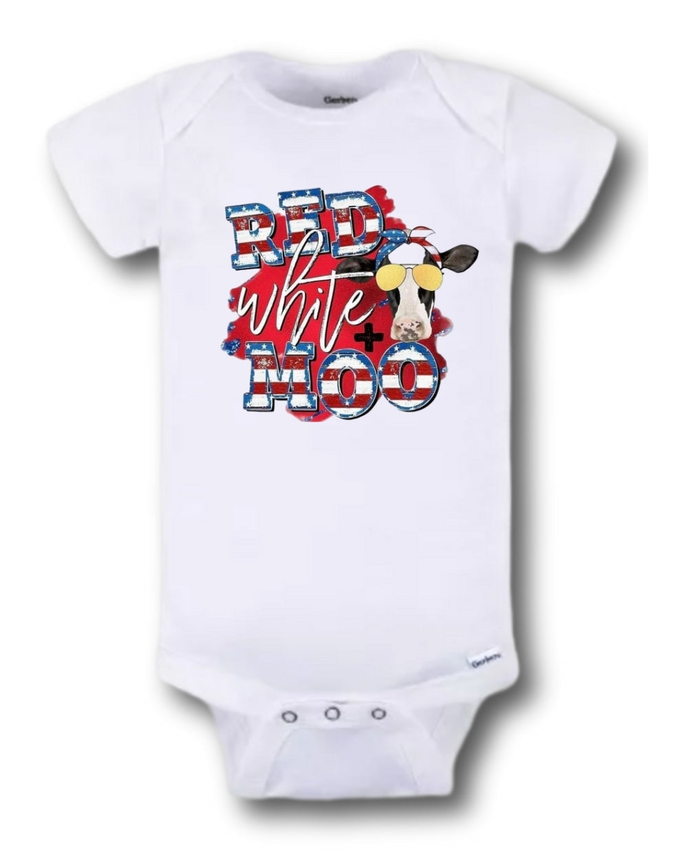 Red White Moo Onesie