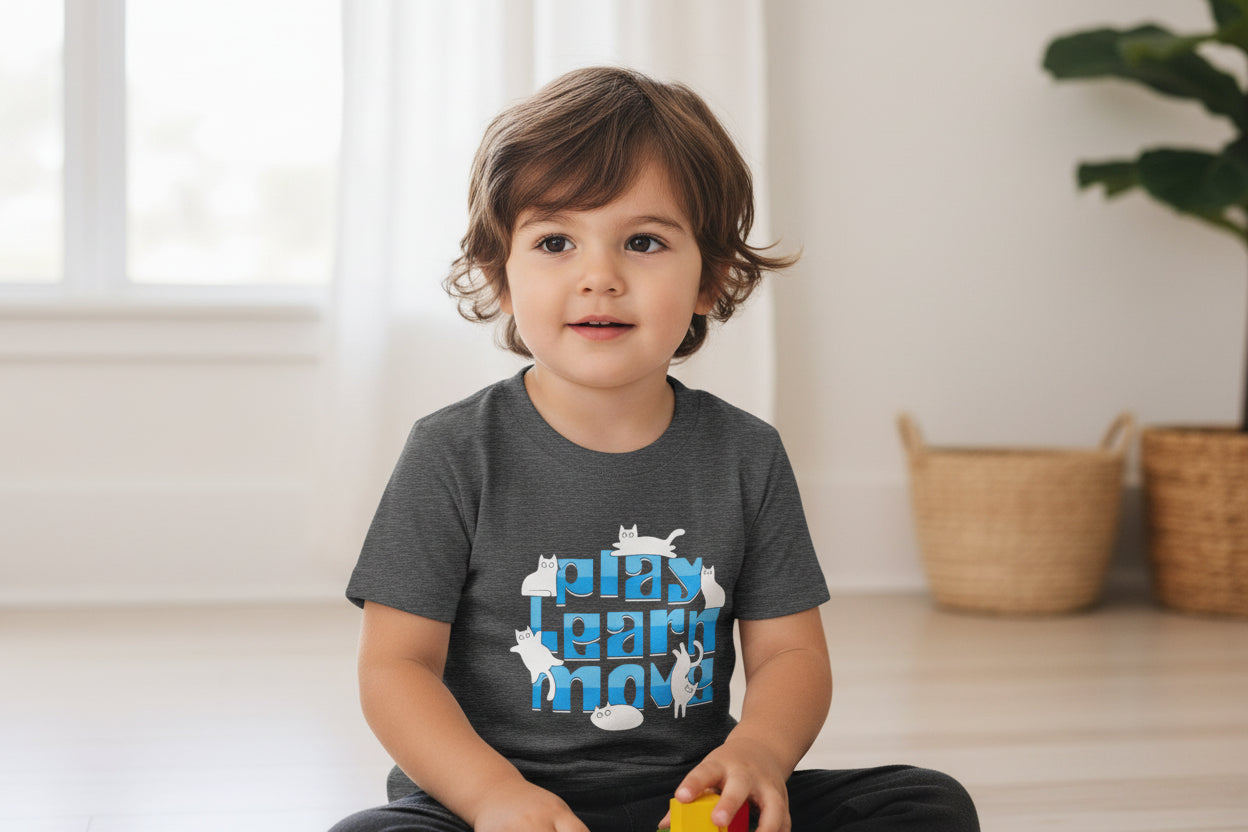 Toddler Tee — Play Learn Grow Cats