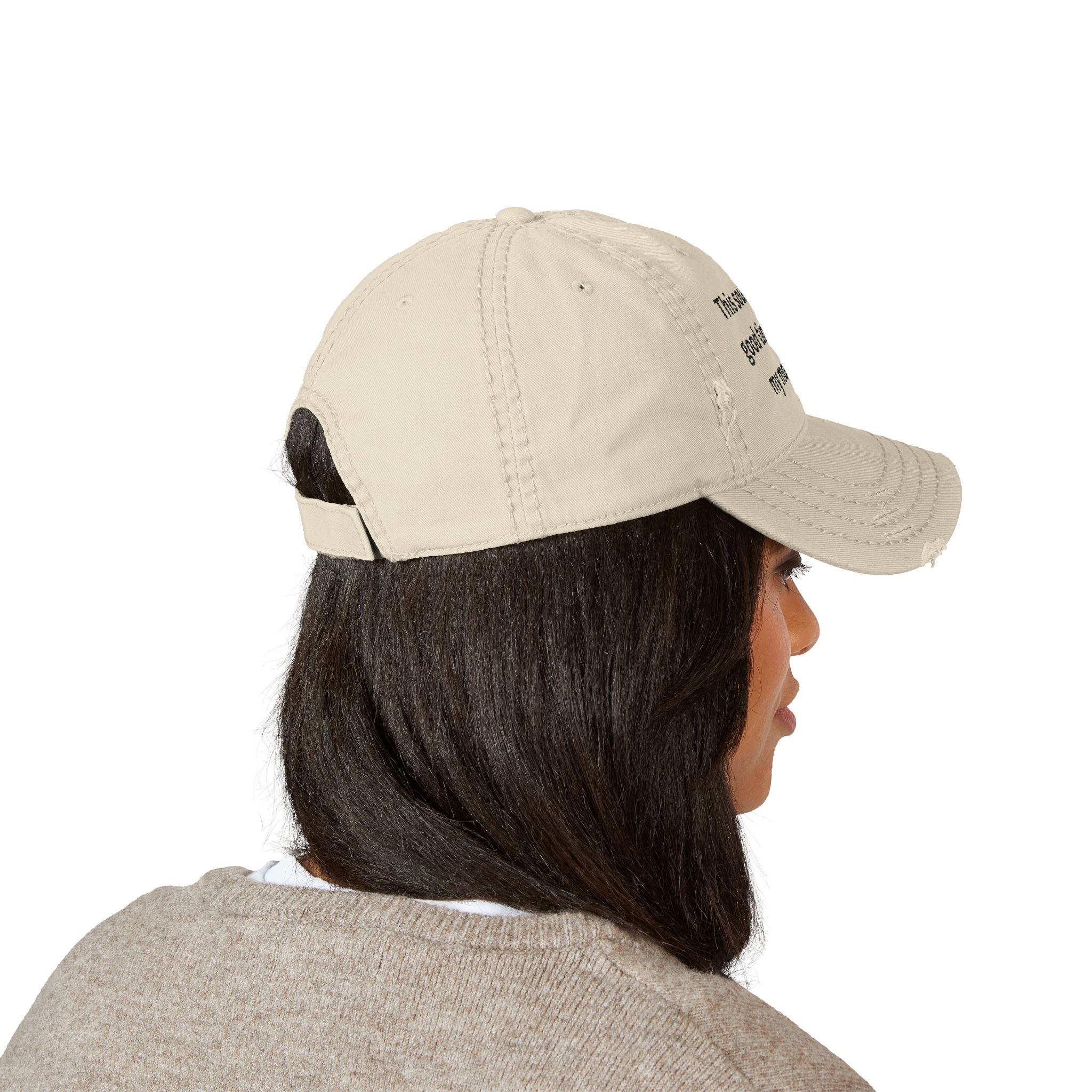 Keep my mouth shut - Distressed Embroidered Hat