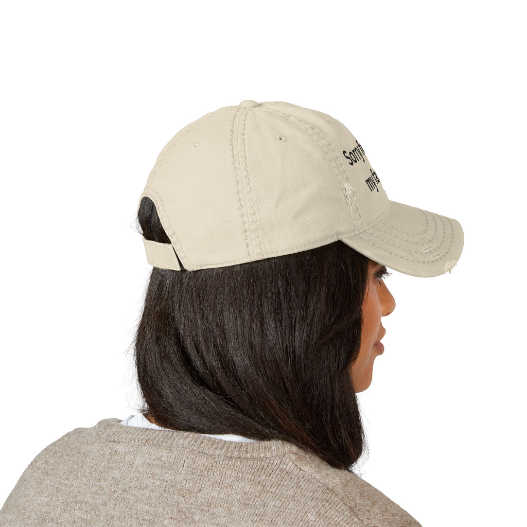 Sorry For What My Face Said - Distressed Embroidered Hat