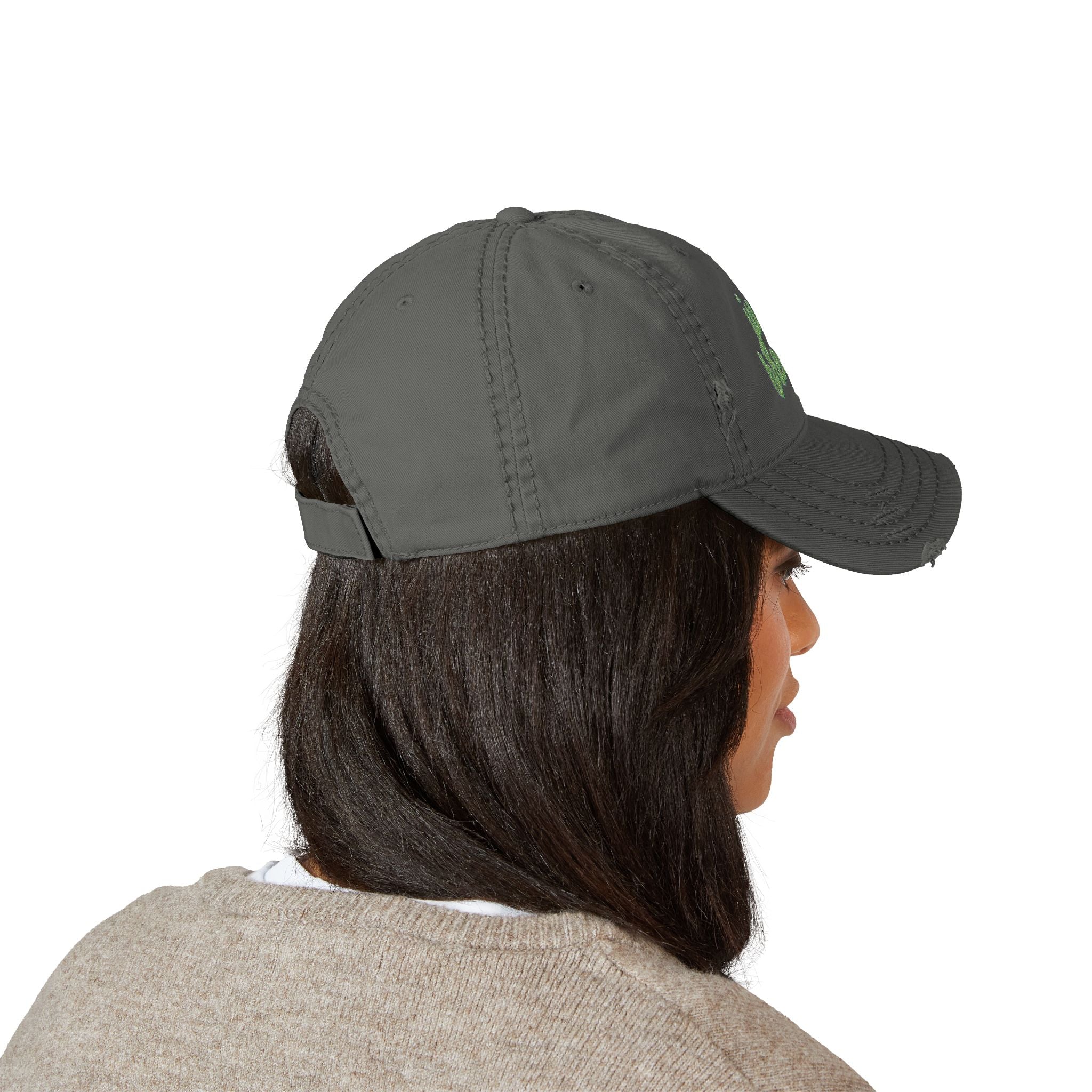 Just Breathe - Distressed Embroidered Hat