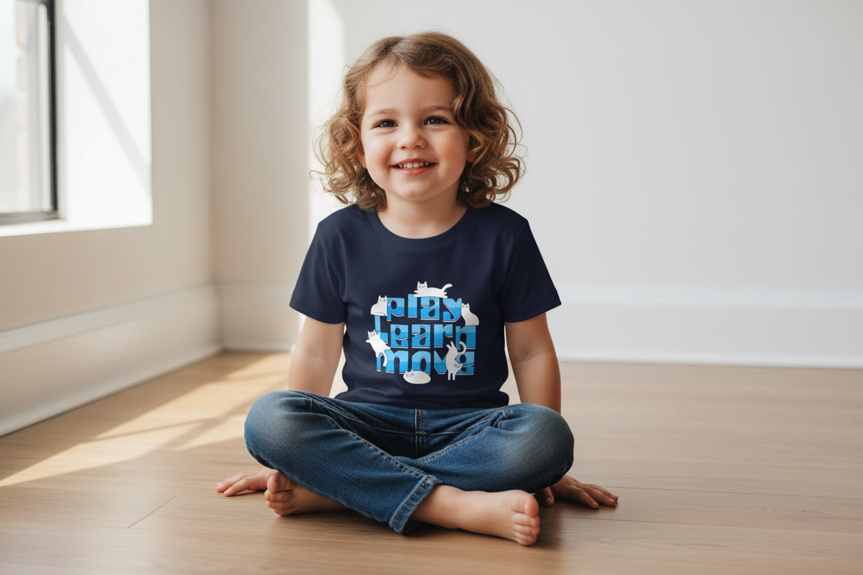 Toddler Tee — Play Learn Grow Cats