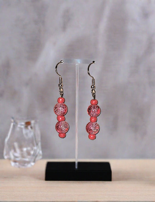 Duel-Color Crackle Earrings