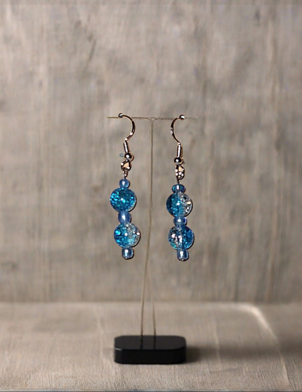 Duel-Color Crackle Earrings