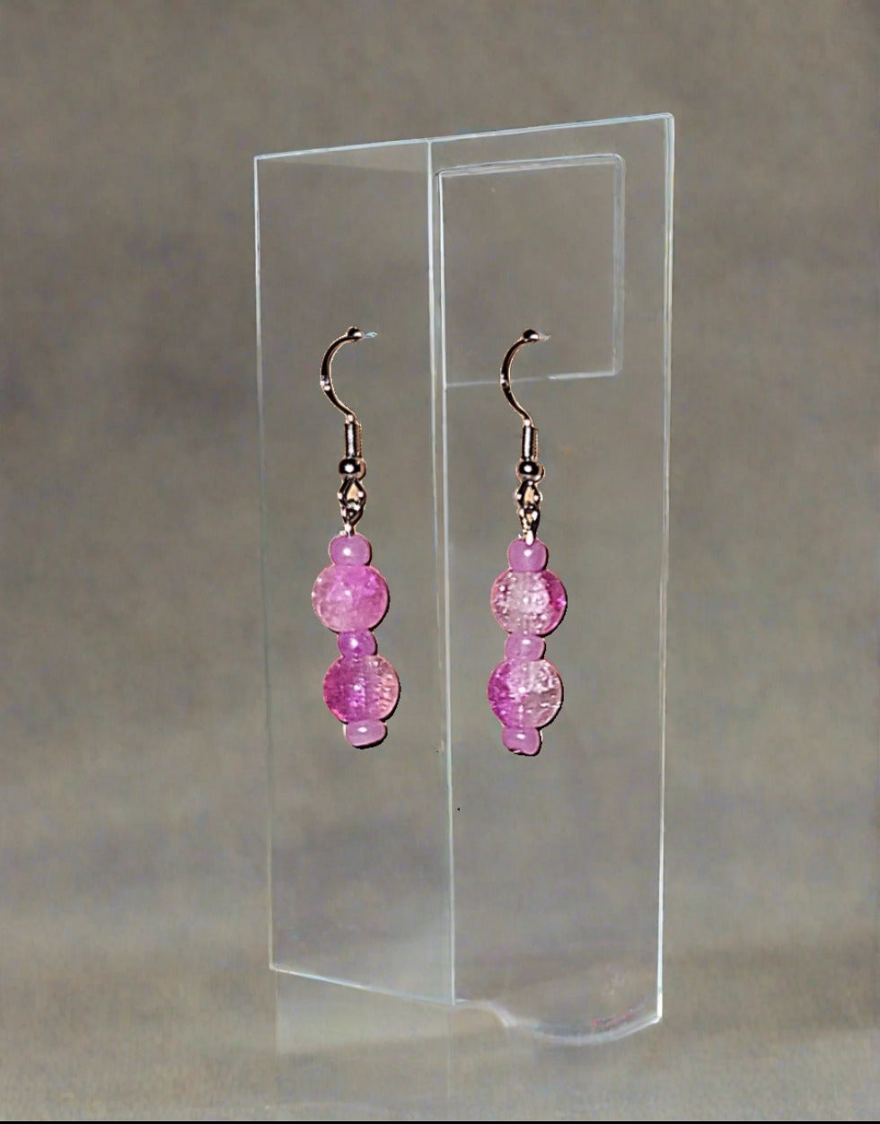 Duel-Color Crackle Earrings