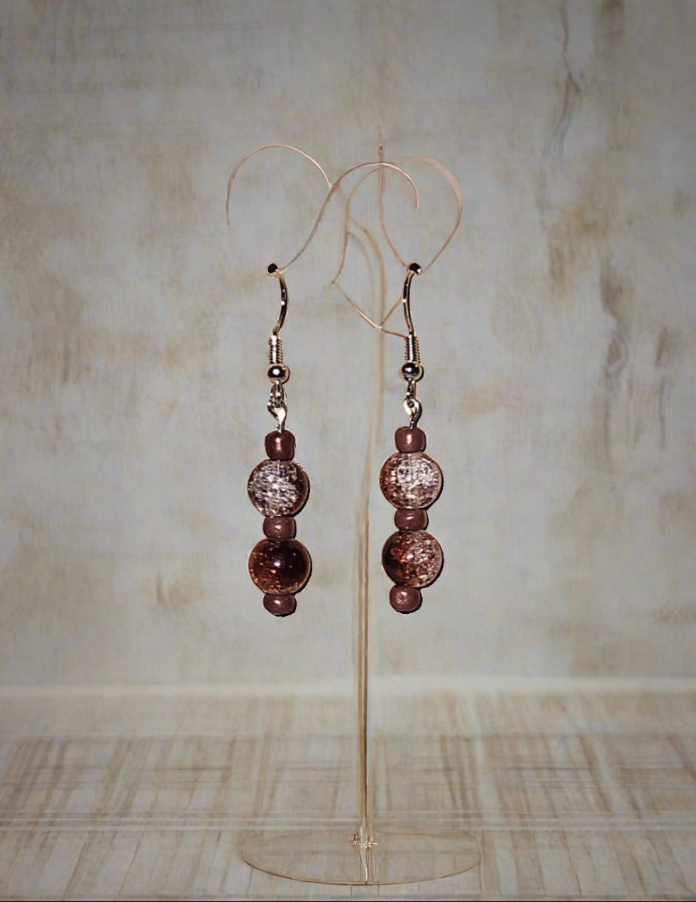 Duel-Color Crackle Earrings