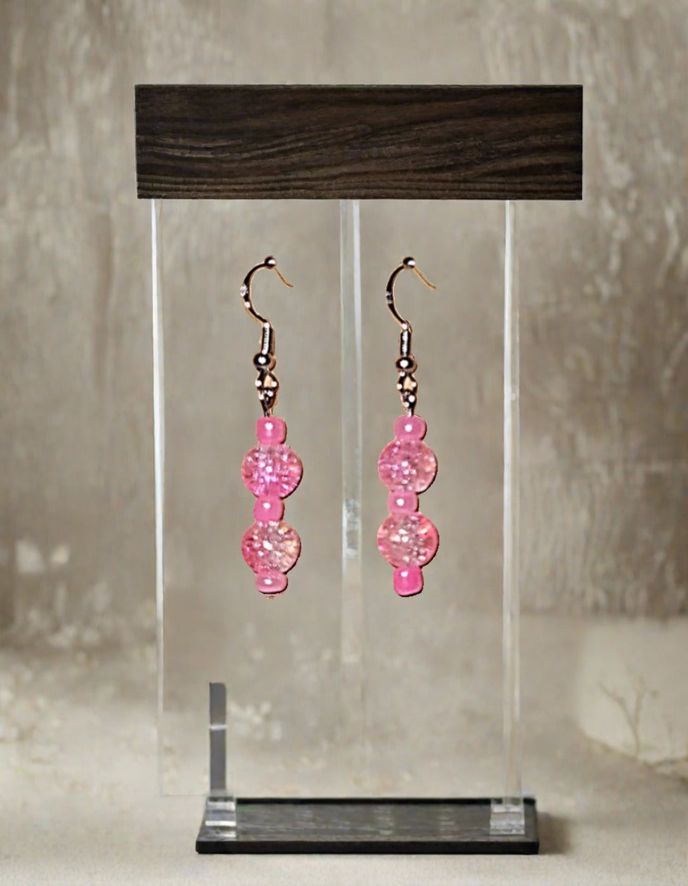 Duel-Color Crackle Earrings