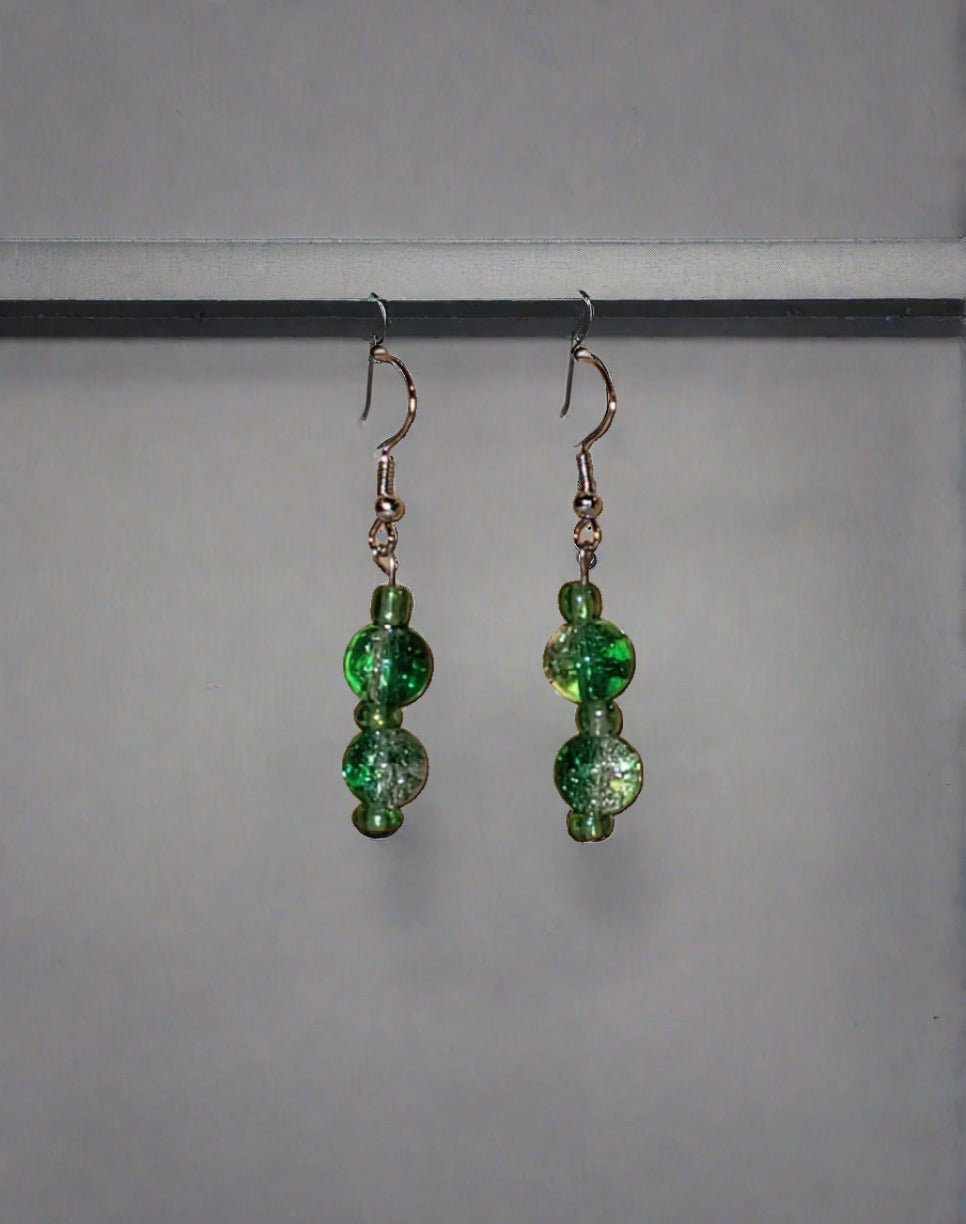 Duel-Color Crackle Earrings
