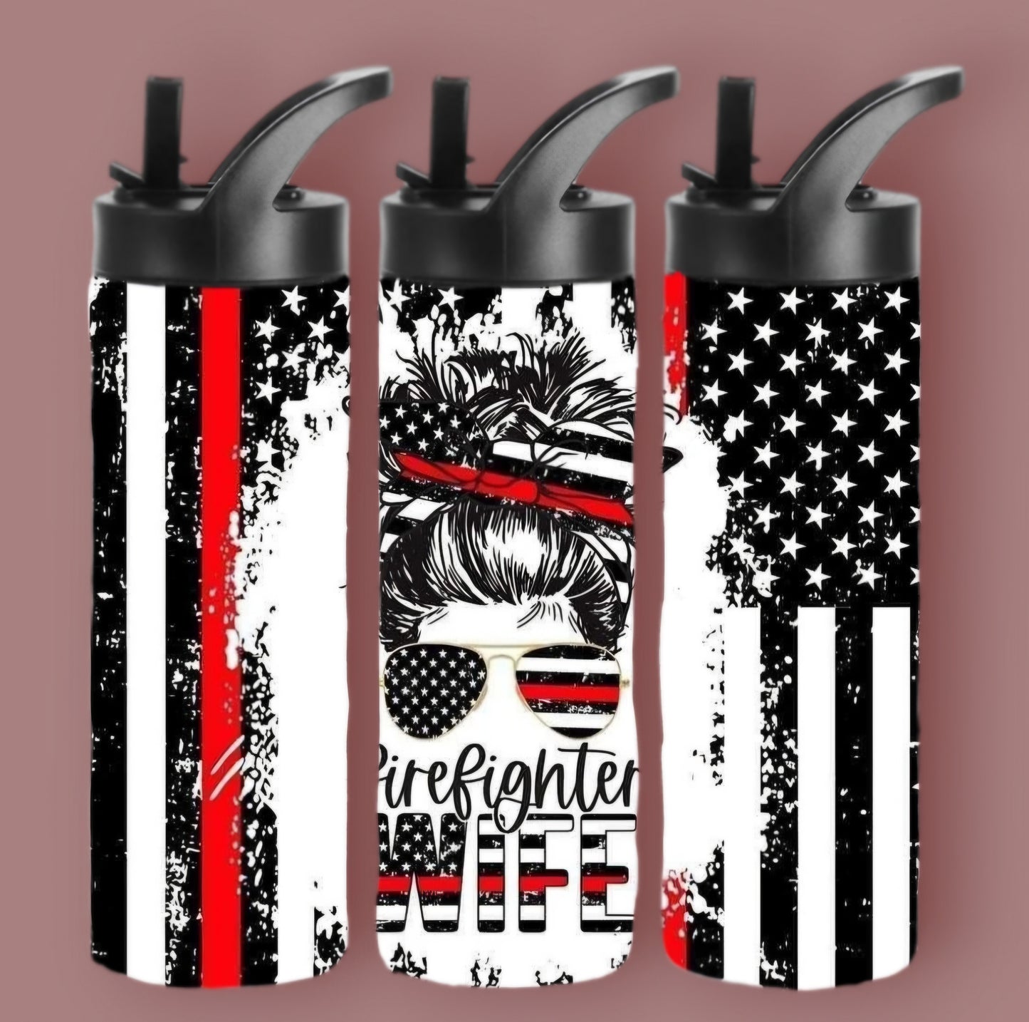 20oz Sublimation Tumblers - Fire Fighter Wife