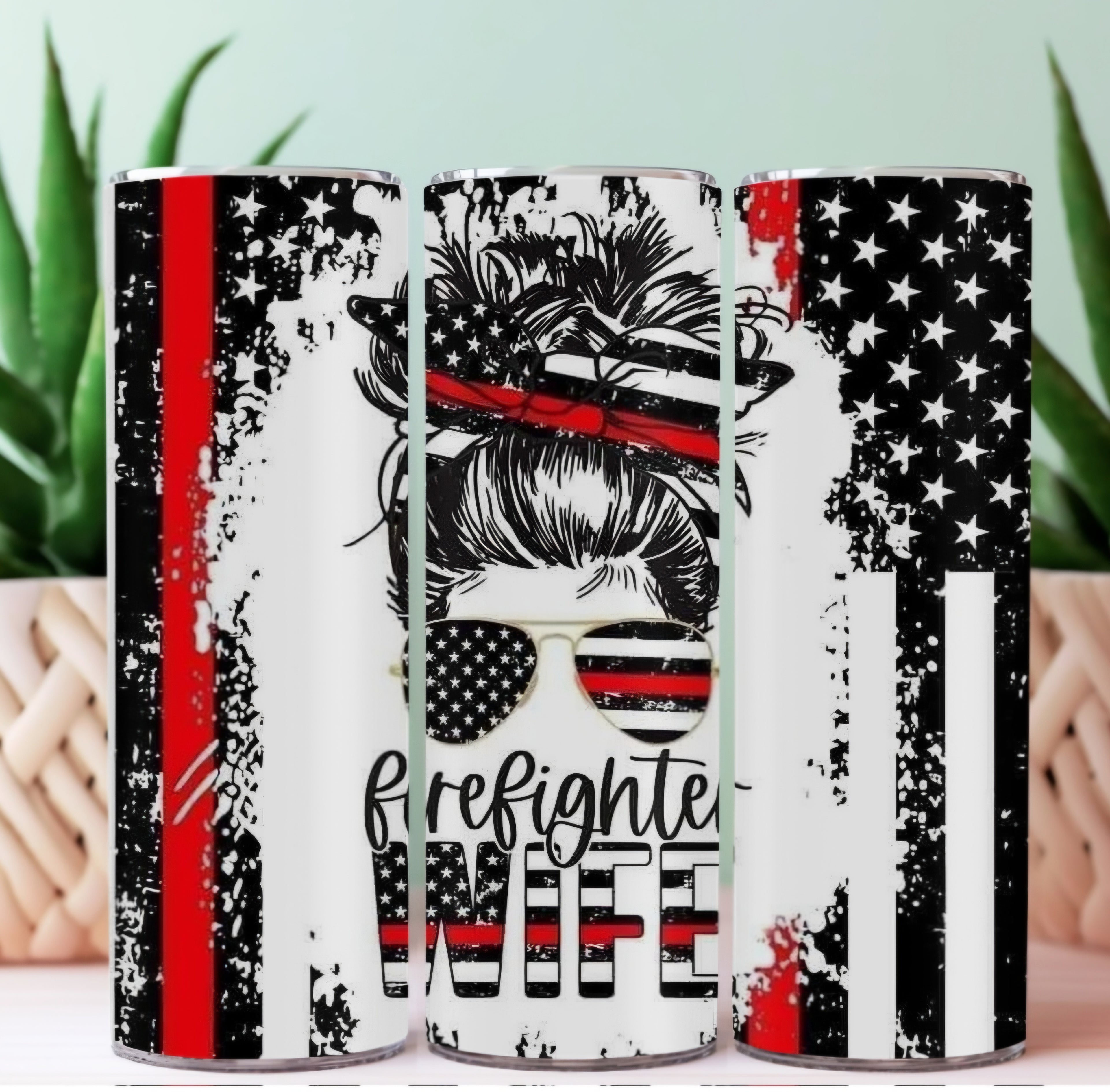20oz Sublimation Tumblers - Fire Fighter Wife