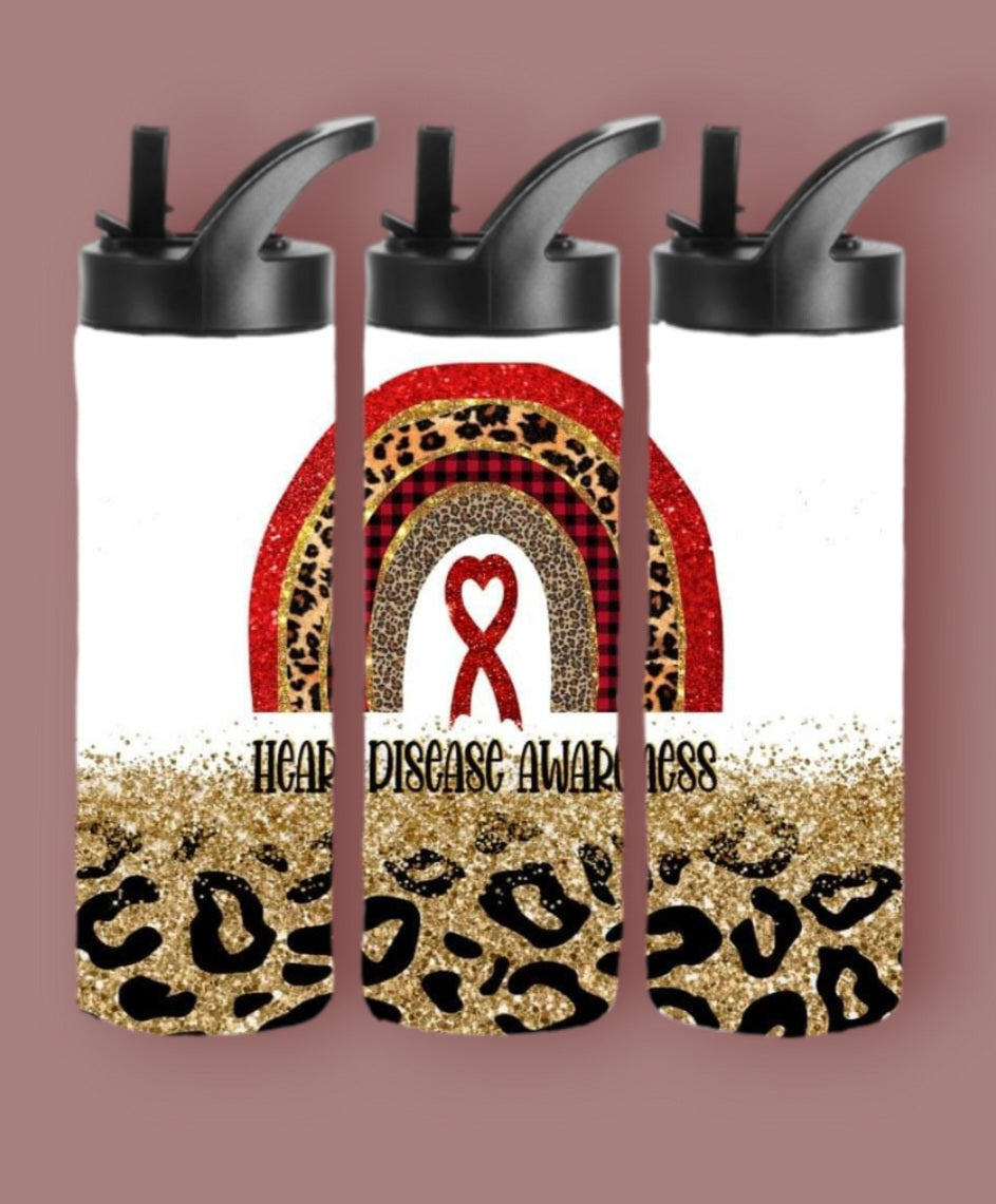 20oz Sublimation Tumblers - Heart Disease Awareness
