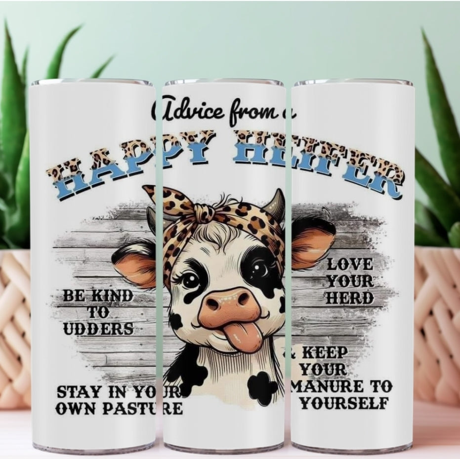 20oz Sublimation Tumblers - Happy Heifer