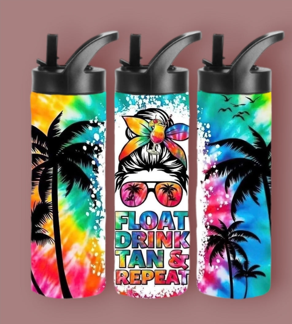20oz Sublimation Tumblers - Float Drink Tan Repeat