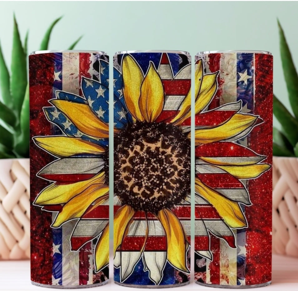 20oz Sublimation Tumblers - Flag and Flower