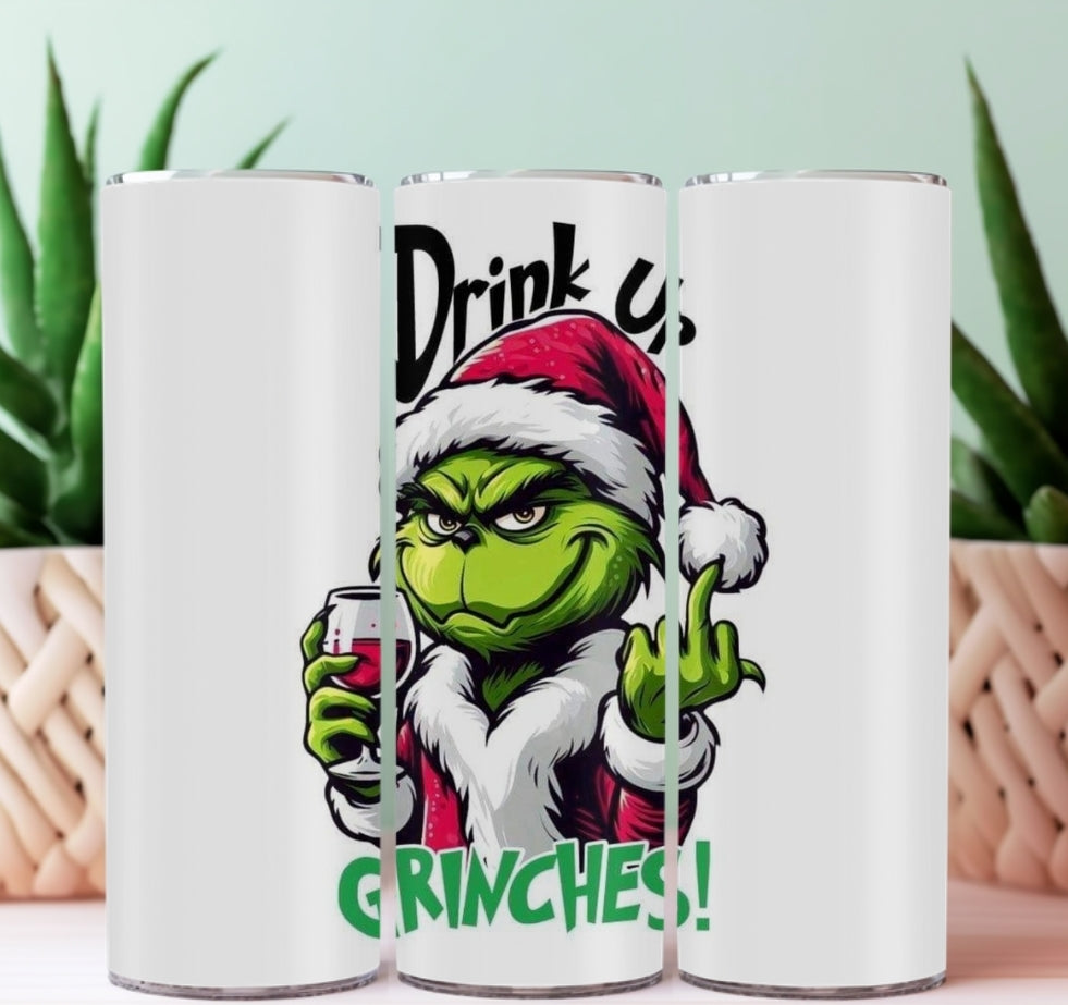 20oz Sublimation Tumblers - Drink Up Grinches