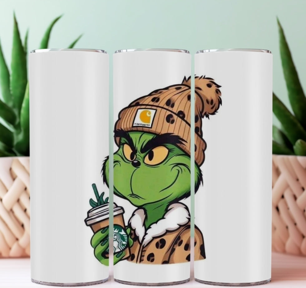 20oz Sublimation Tumblers - Coffee Grinch