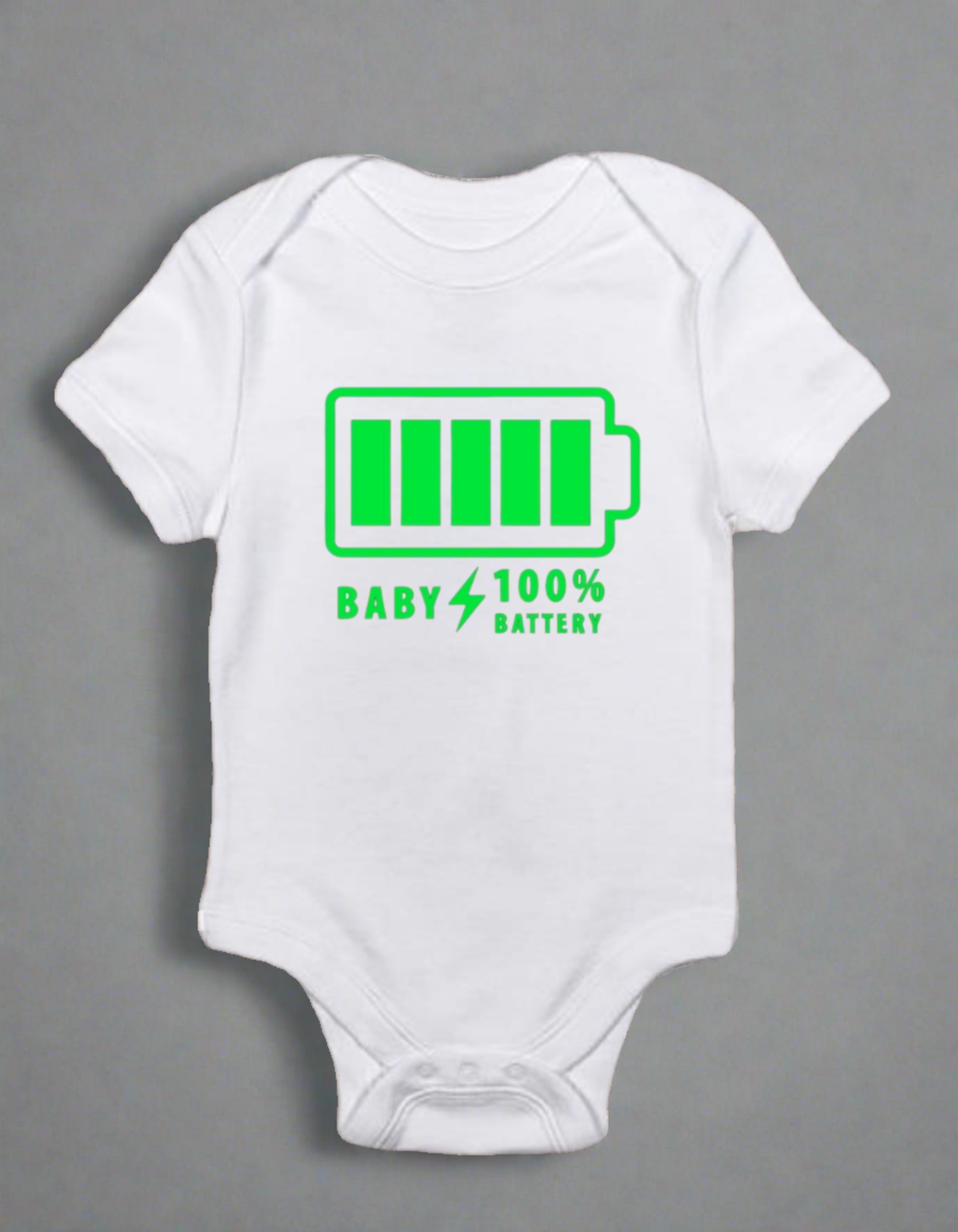 Full Battery Baby Onesie